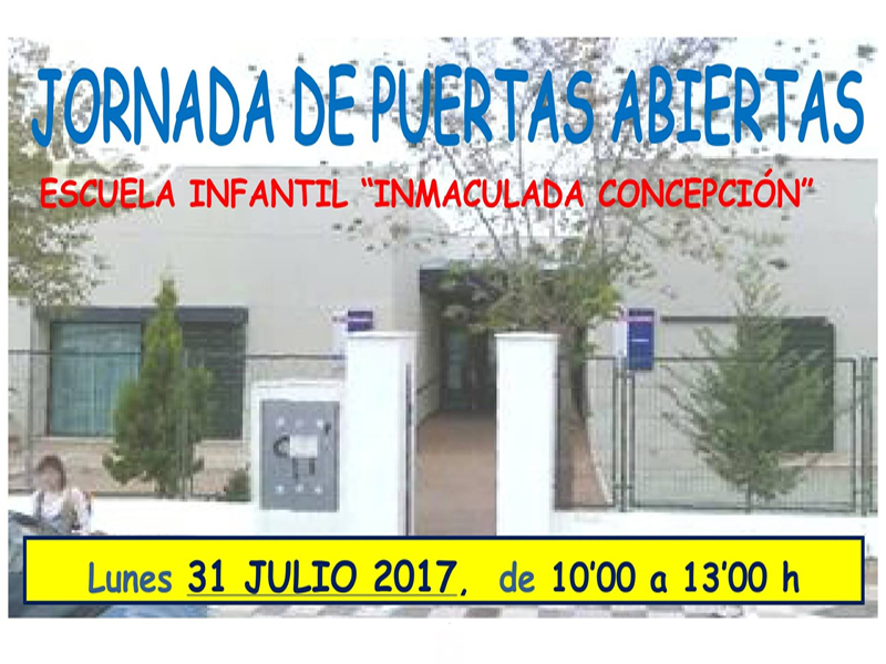 31 de Julio, jornada de puertas abiertas | Escuela Infantil "Inmaculada Concepción" - imagen 1