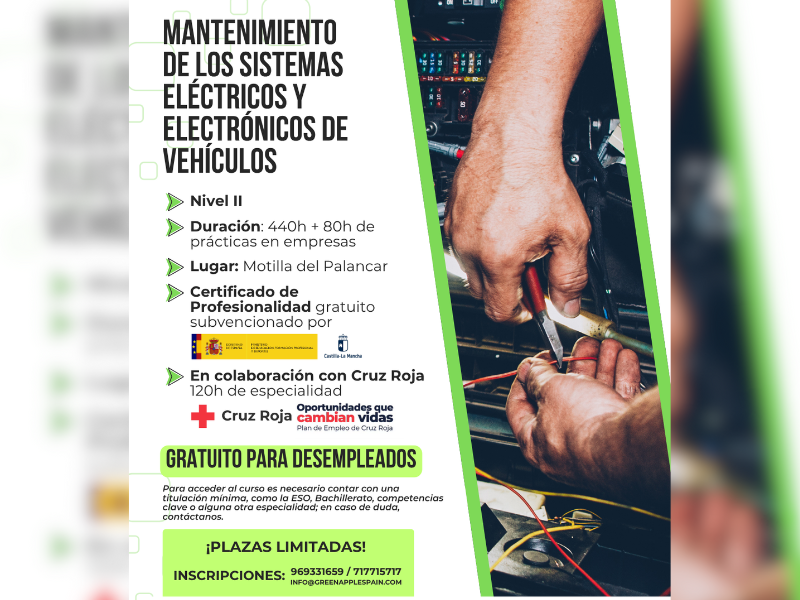Curso gratuito en Motilla del Palancar sobre mantenimiento eléctrico y electrónico de vehículos - imagen 1