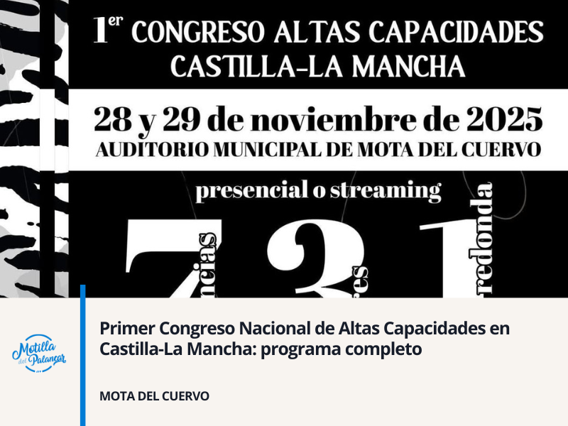 Primer Congreso Nacional de Altas Capacidades en Castilla-La Mancha: programa completo - imagen 1