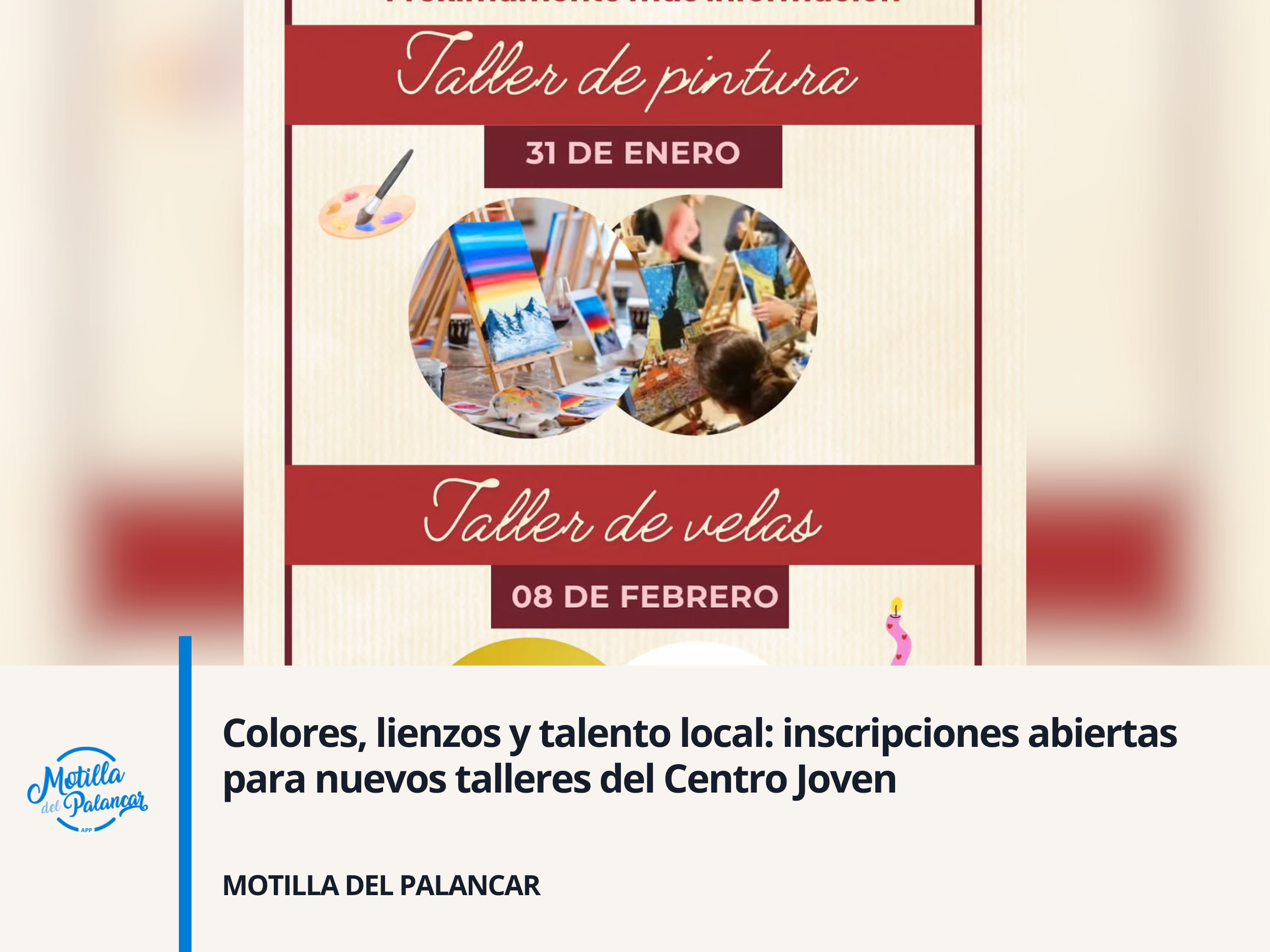 Colores, lienzos y talento local: inscripciones abiertas para nuevos talleres del Centro Joven - imagen 1