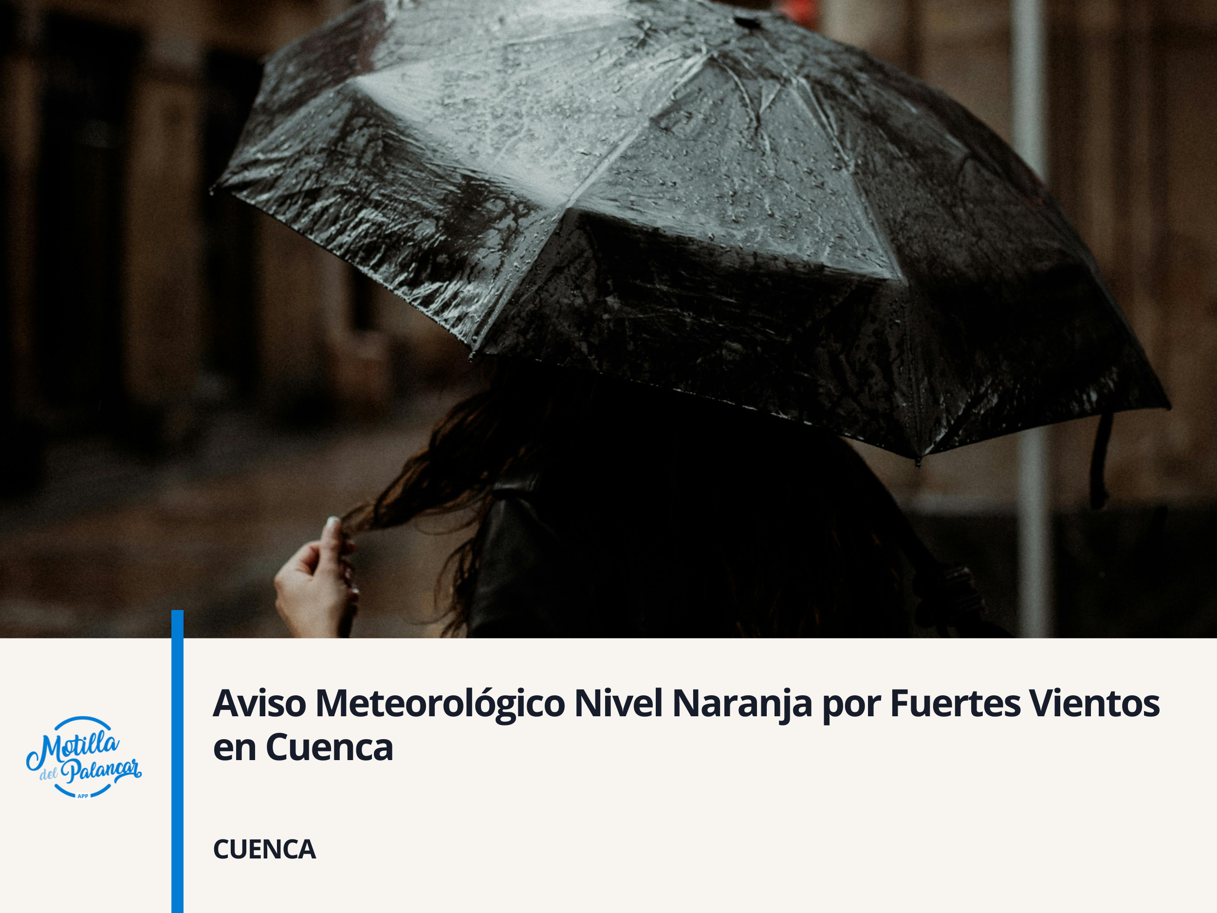 Aviso Meteorológico Nivel Naranja por Fuertes Vientos en Cuenca  - imagen 1