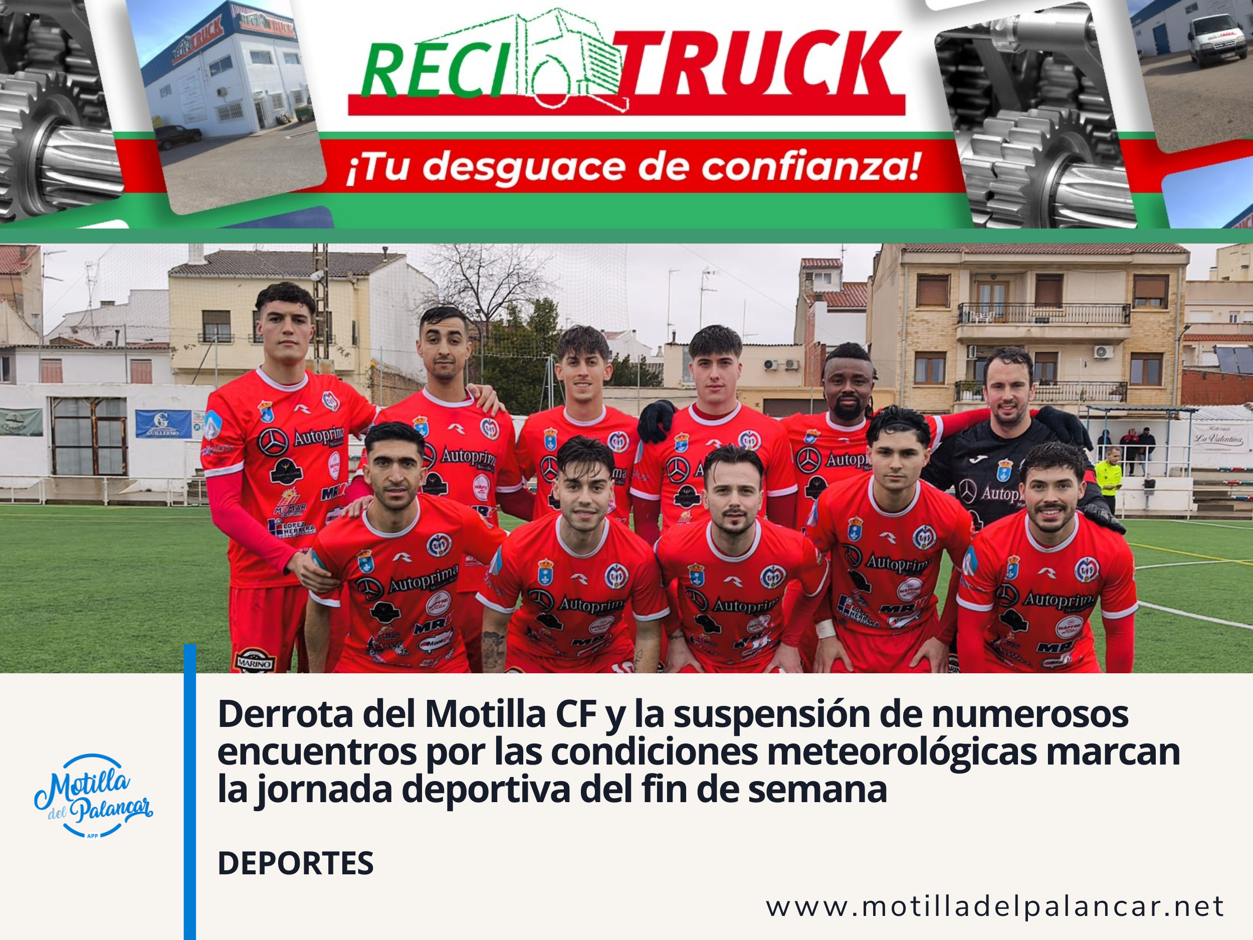 Derrota del Motilla CF y la suspensión de numerosos encuentros por las condiciones meteorológicas marcan la jornada deportiva del fin de semana. - imagen 1