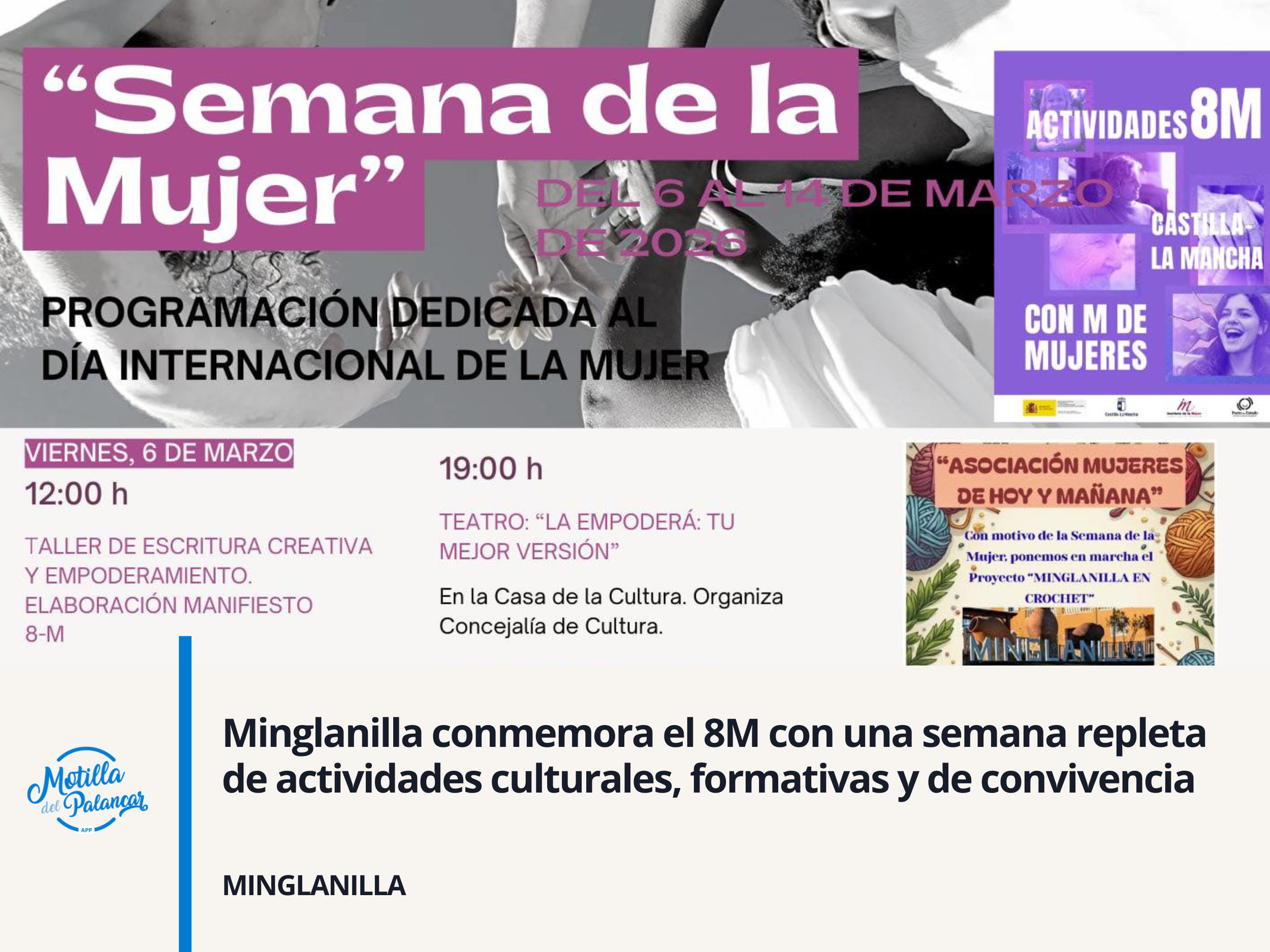 Minglanilla conmemora el 8M con una semana repleta de actividades culturales, formativas y de convivencia - imagen 1