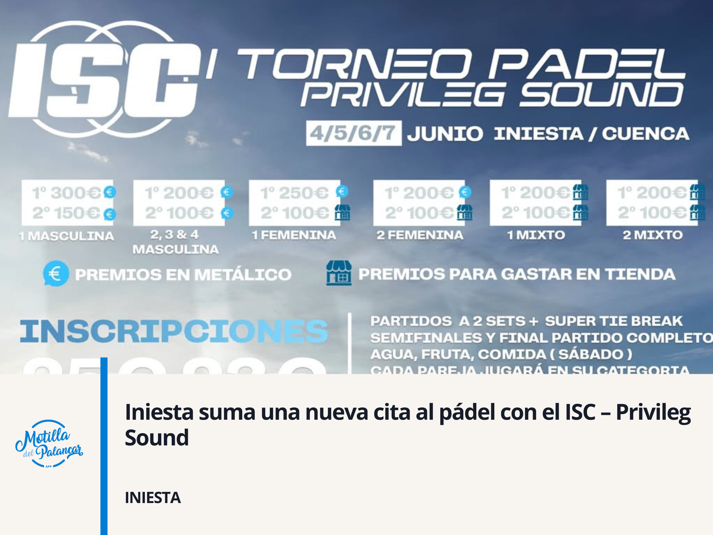 Iniesta suma una nueva cita al pádel con el ISC – Privileg Sound - imagen 1