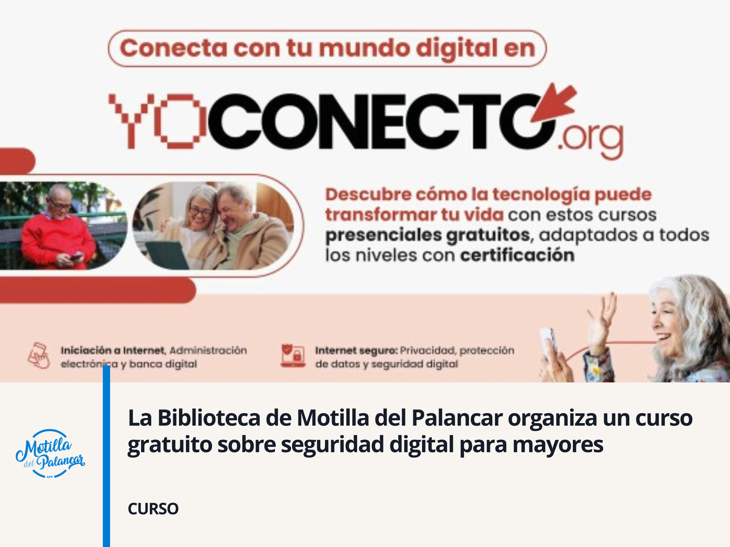La Biblioteca de Motilla del Palancar organiza un curso gratuito sobre seguridad digital para mayores - imagen 1