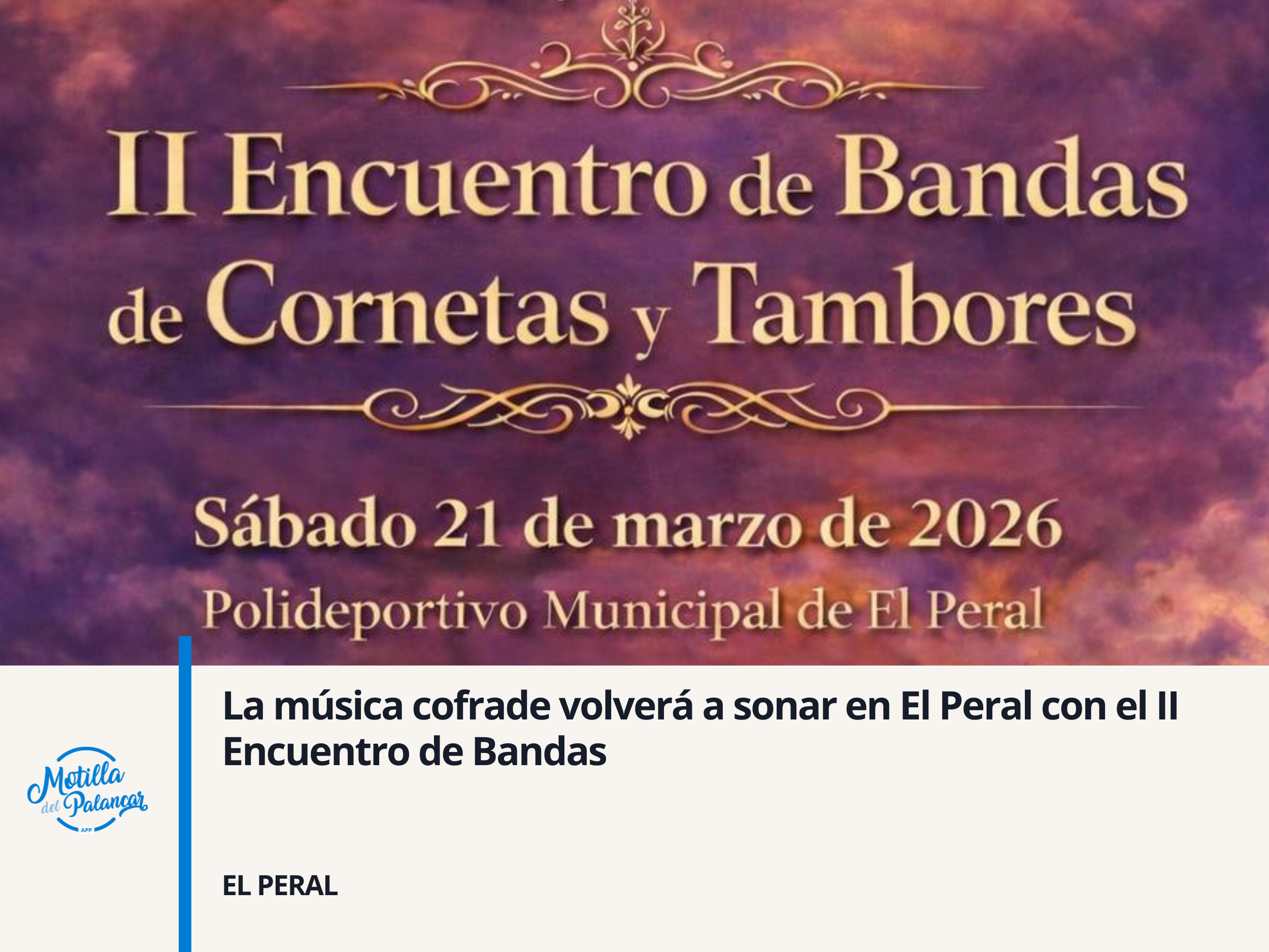 La música cofrade volverá a sonar en El Peral con el II Encuentro de Bandas - imagen 1