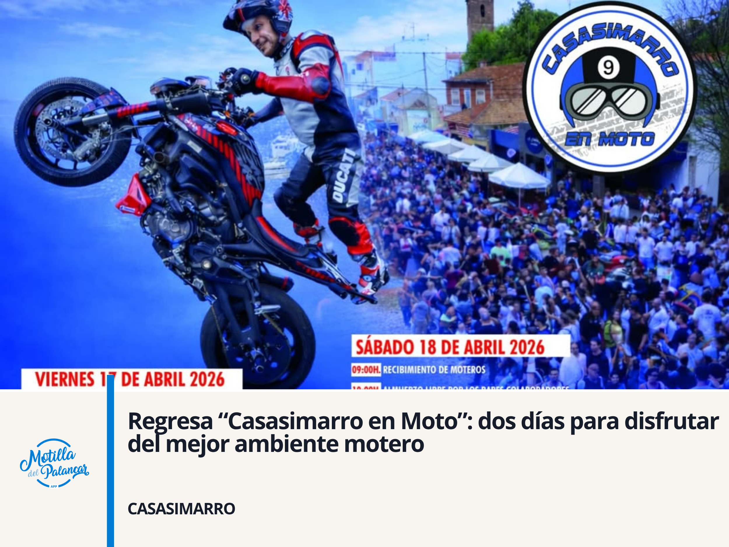 Regresa “Casasimarro en Moto”: dos días para disfrutar del mejor ambiente motero - imagen 1