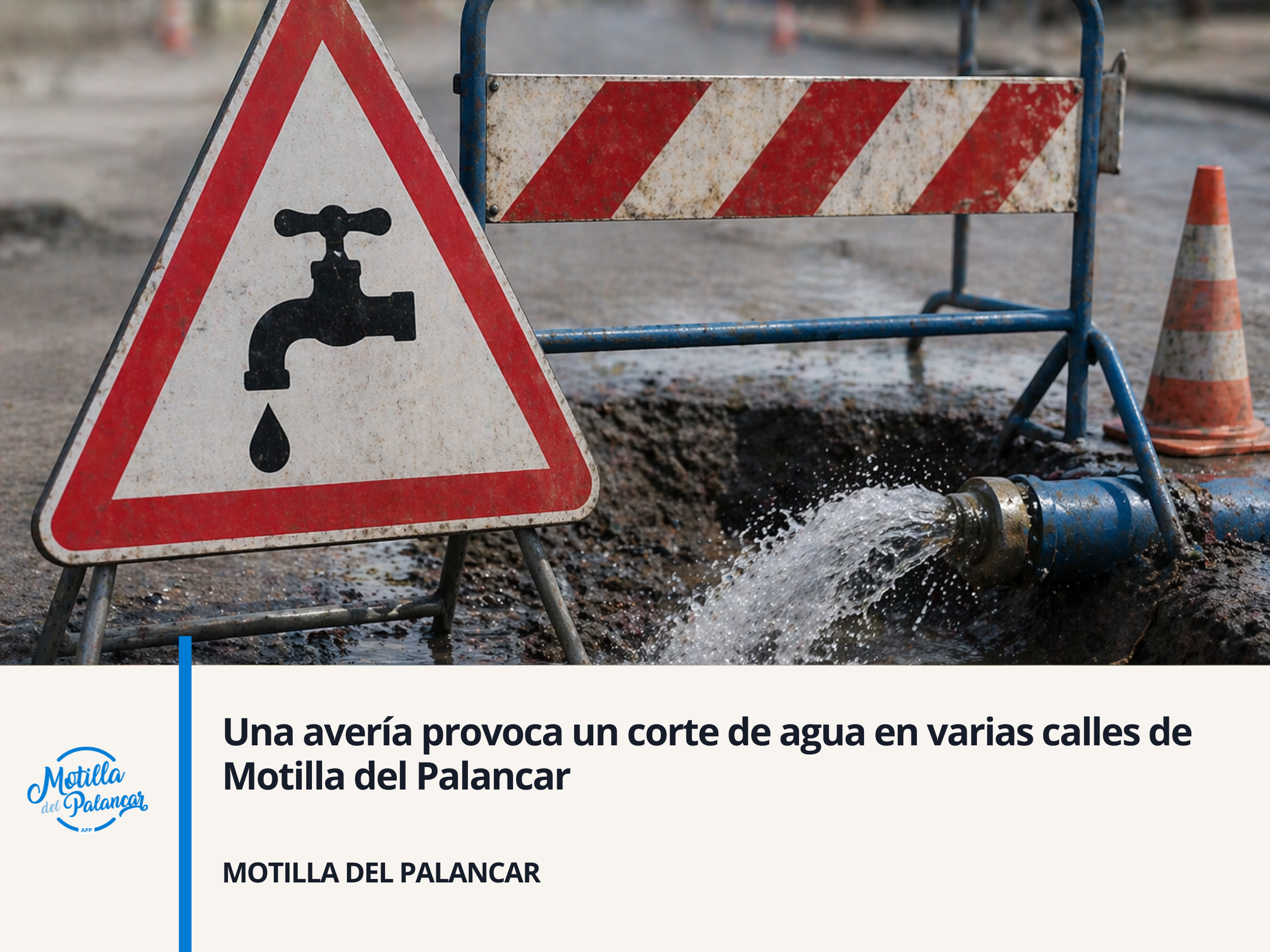 Una avería provoca un corte de agua en varias calles de Motilla del Palancar - imagen 1
