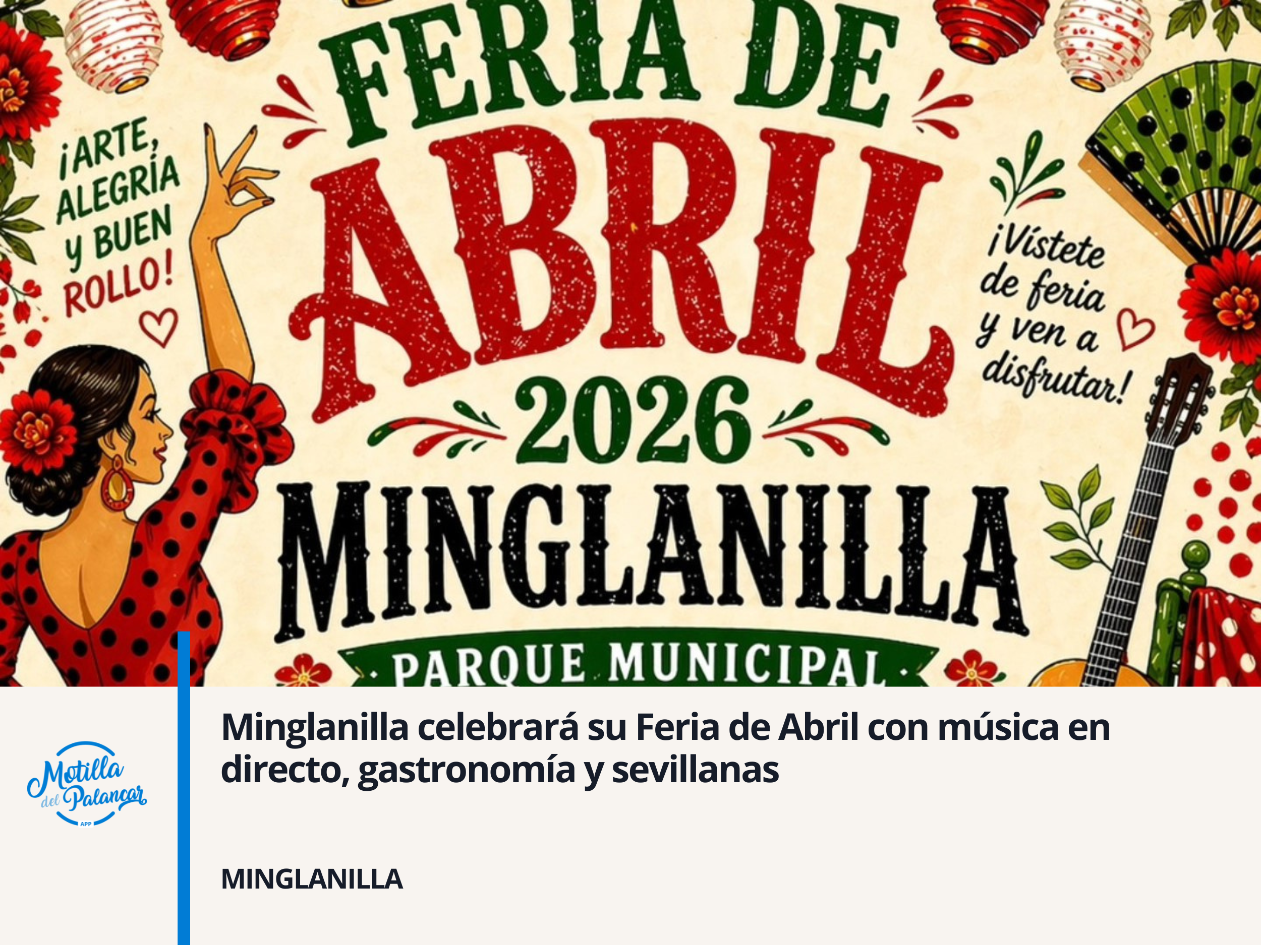 Minglanilla celebrará su Feria de Abril con música en directo, gastronomía y sevillanas - imagen 1