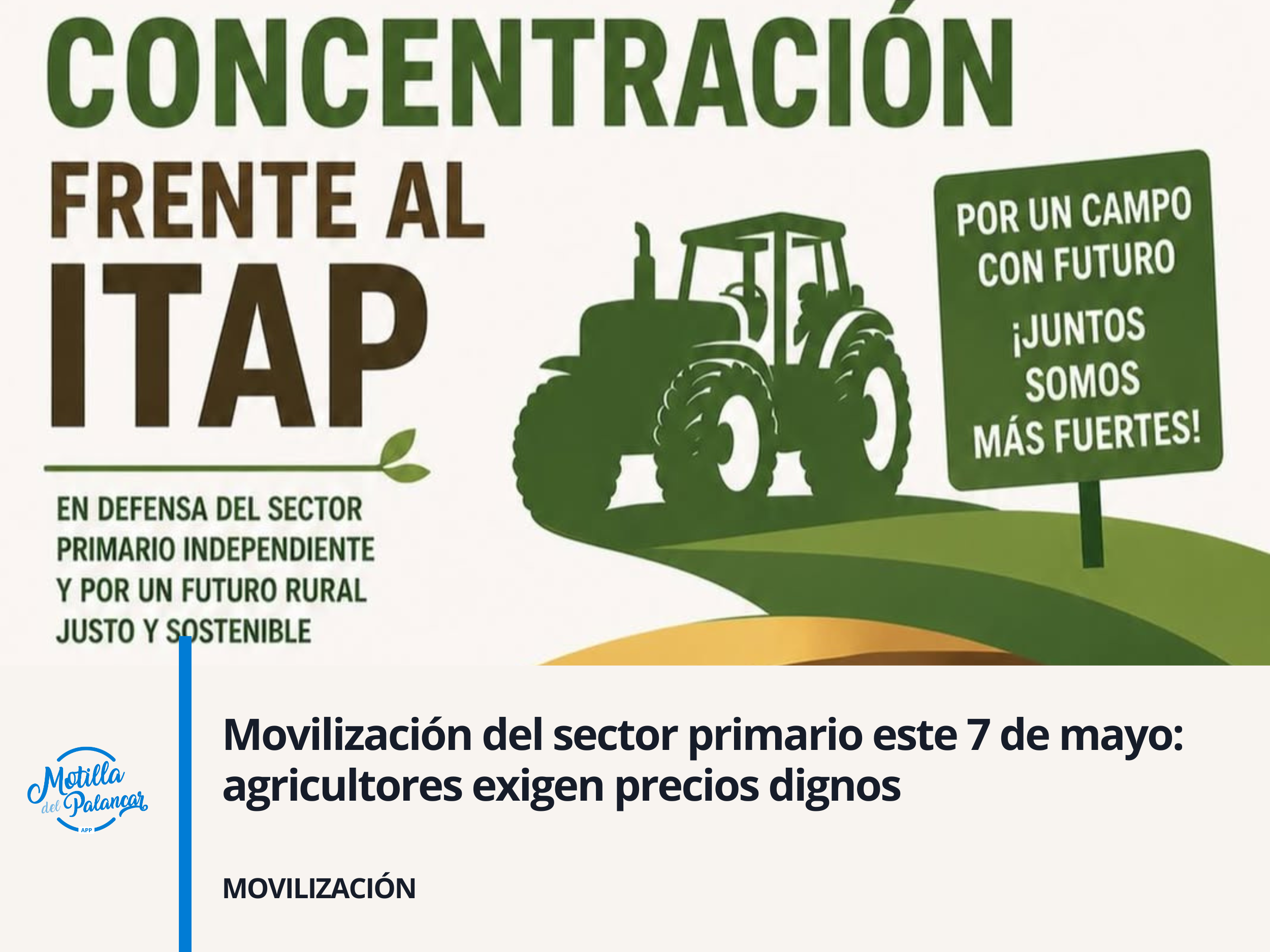 Movilización del sector primario este 7 de mayo: agricultores exigen precios dignos - imagen 1