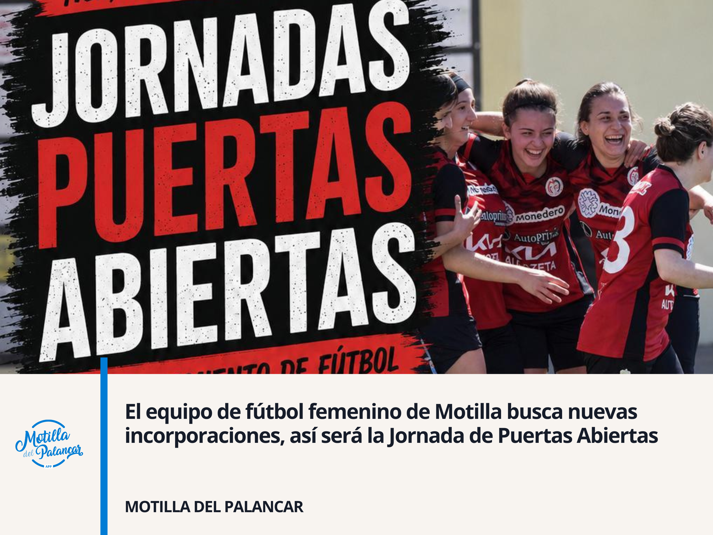 El equipo de fútbol femenino de Motilla busca nuevas incorporaciones, así será la Jornada de Puertas Abiertas. - imagen 1