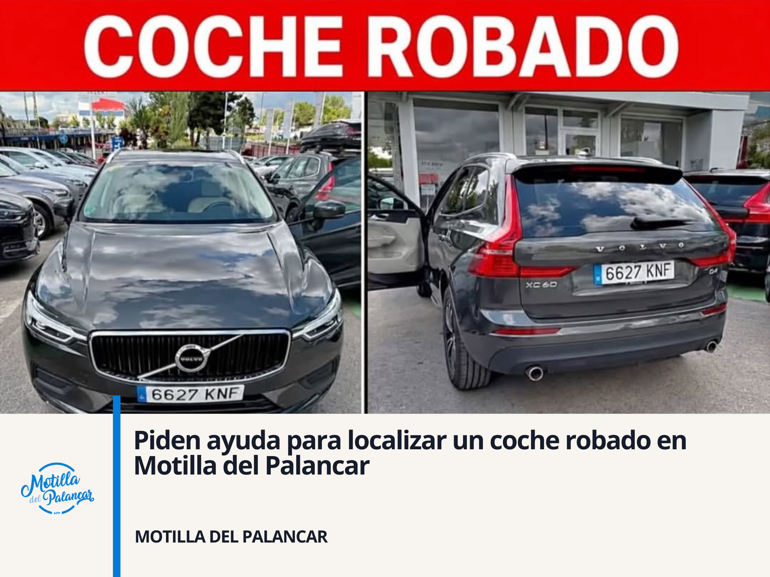 Piden ayuda para localizar un coche robado en Motilla del Palancar - imagen 1