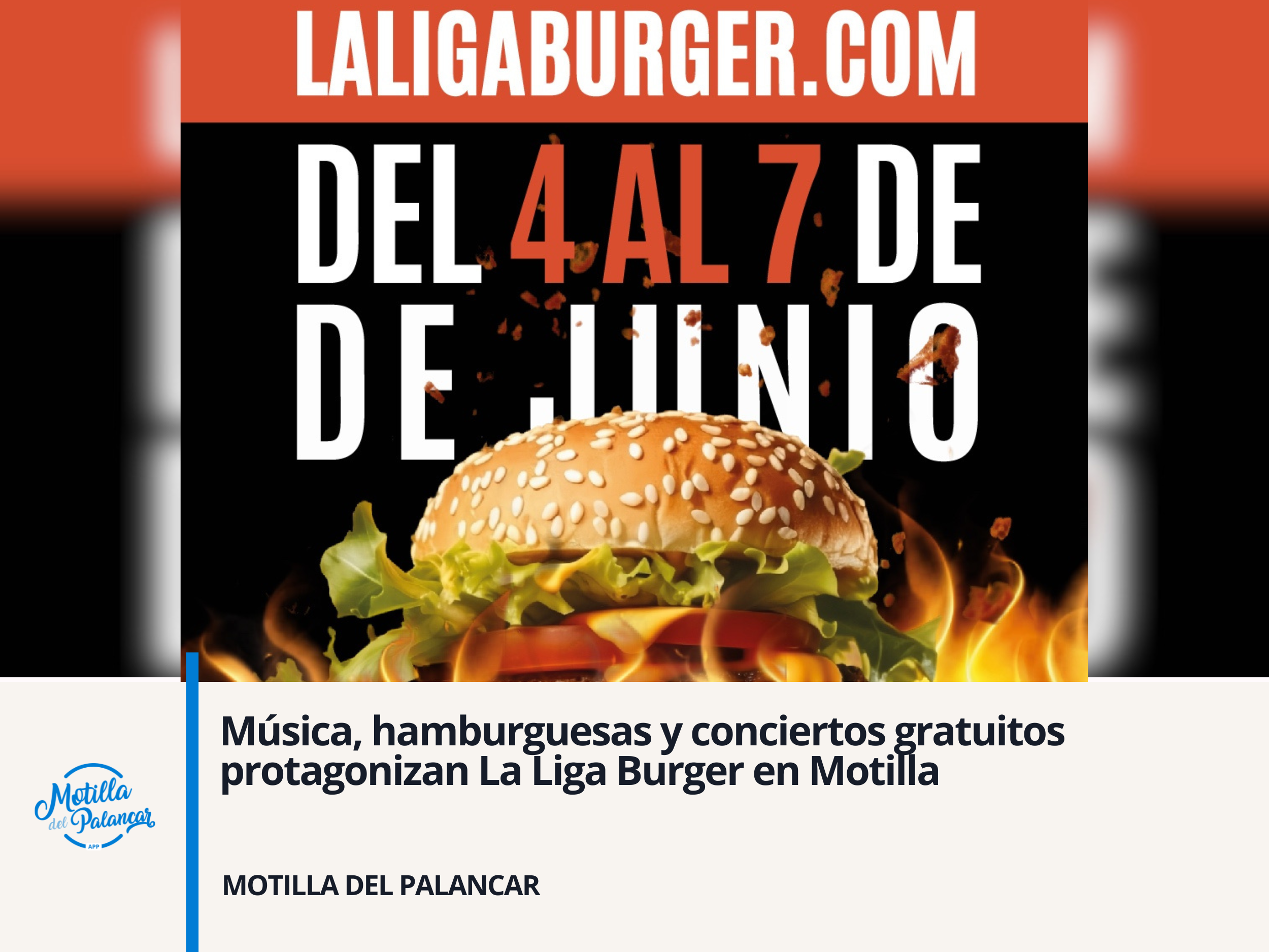 Música, hamburguesas y conciertos gratuitos protagonizan La Liga Burger en Motilla - imagen 1