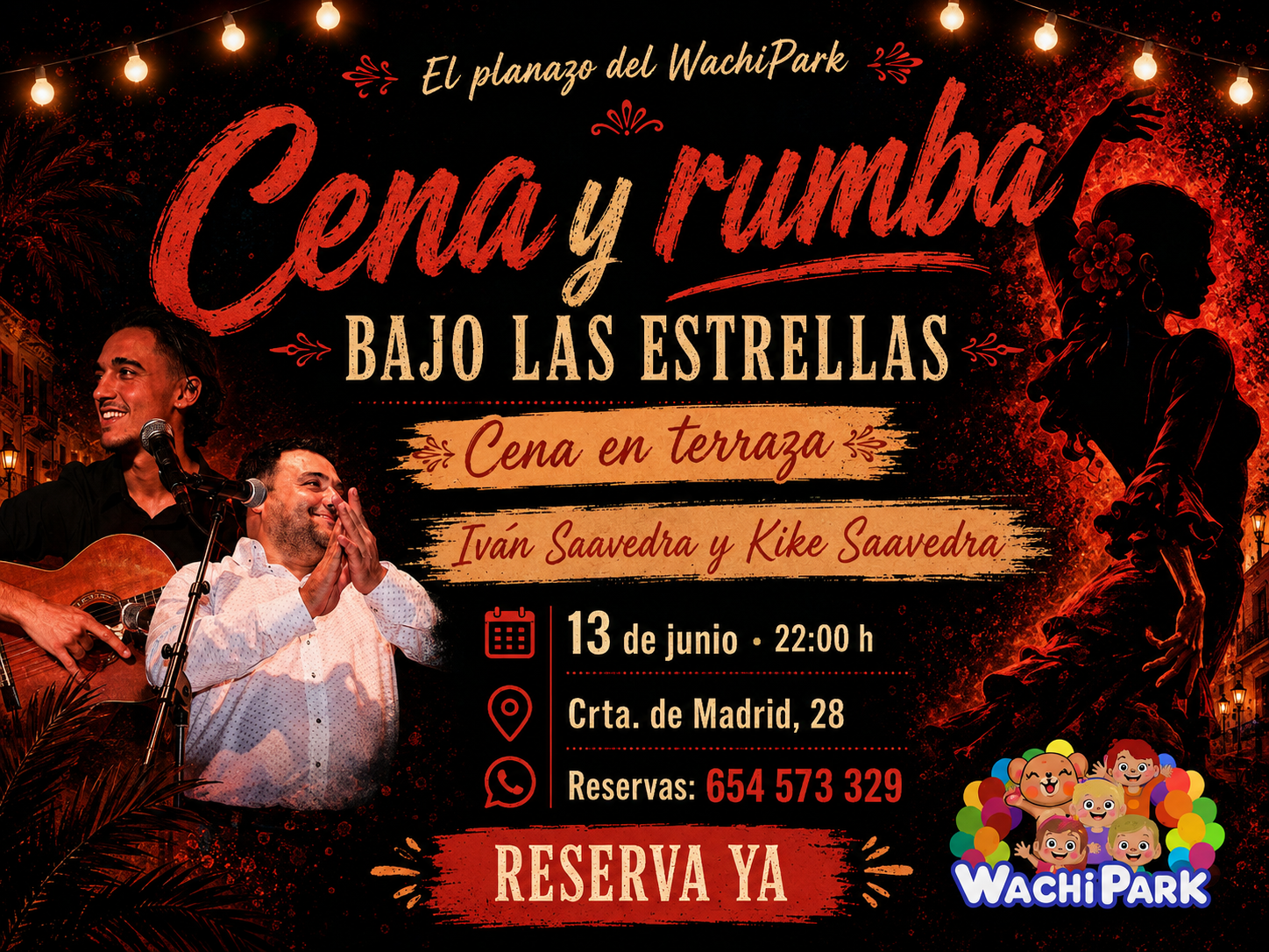 Cena y rumba bajo las estrellas en WachiPark. 13 de Junio en Motilla del Palancar - imagen 1