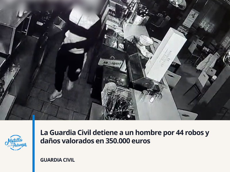 La Guardia Civil detiene a un hombre por 44 robos y daños valorados en 350.000 euros - imagen 1