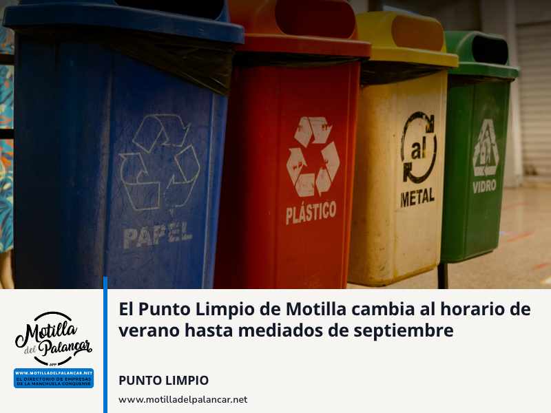 Horario de verano del Punto Limpio en Motilla del Palancar - imagen 1