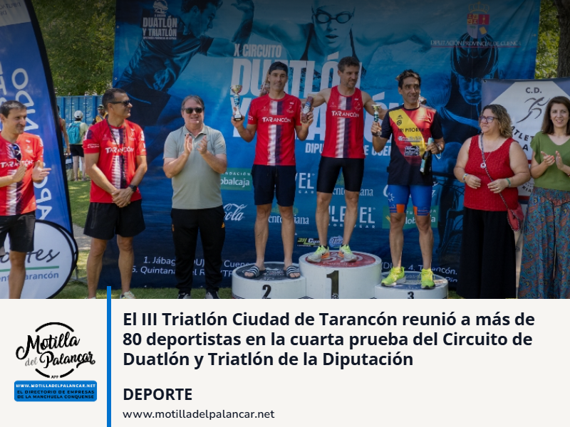 El III Triatlón Ciudad de Tarancón reunió a más de 80 deportistas en la cuarta prueba del Circuito de Duatlón y Triatlón de la Diputación - imagen 1