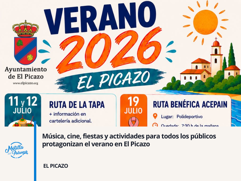 Música, cine, fiestas y actividades para todos los públicos protagonizan el verano en El Picazo - imagen 1