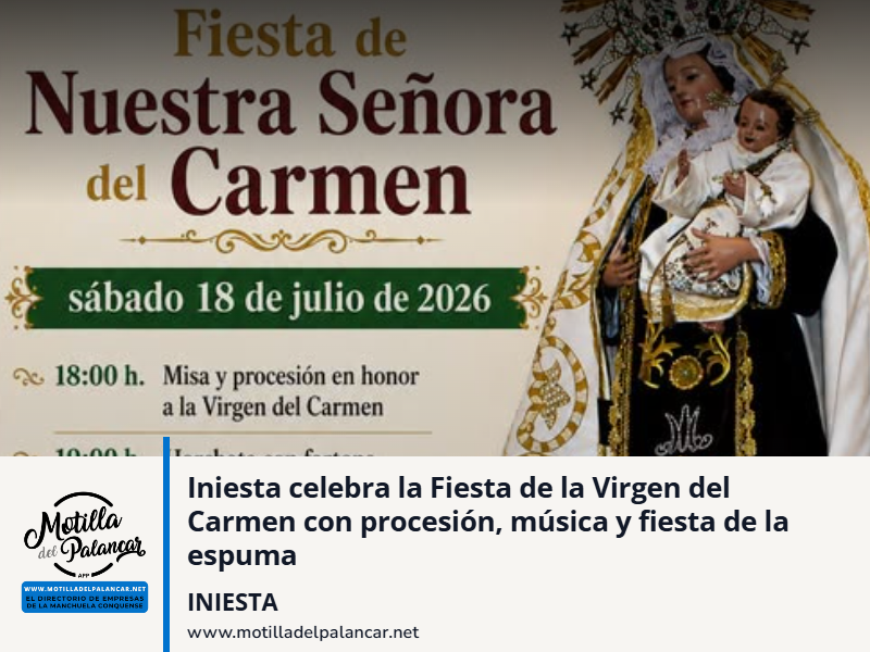 Iniesta celebra la Fiesta de la Virgen del Carmen con procesión, música y fiesta de la espuma - imagen 1