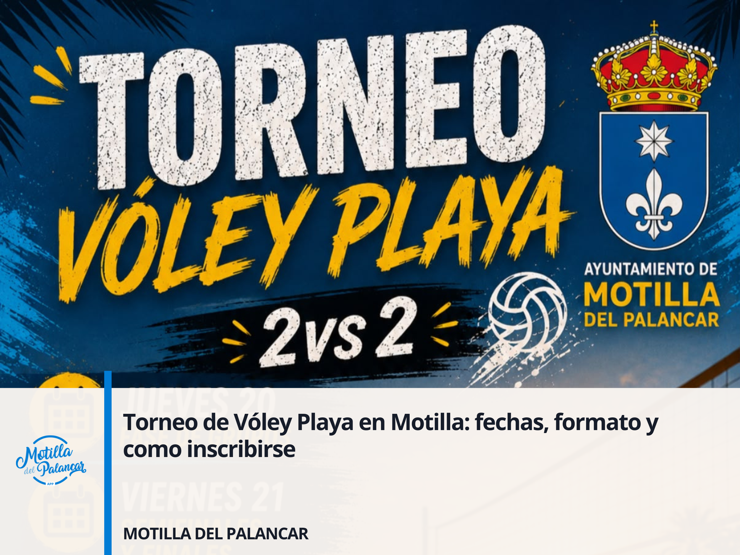 Torneo de Vóley Playa en Motilla: fechas, formato y como inscribirse - imagen 1