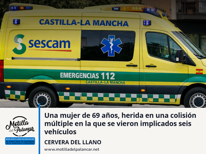 Una mujer de 69 años, herida en una colisión múltiple en la que se vieron implicados seis vehículos - imagen 1