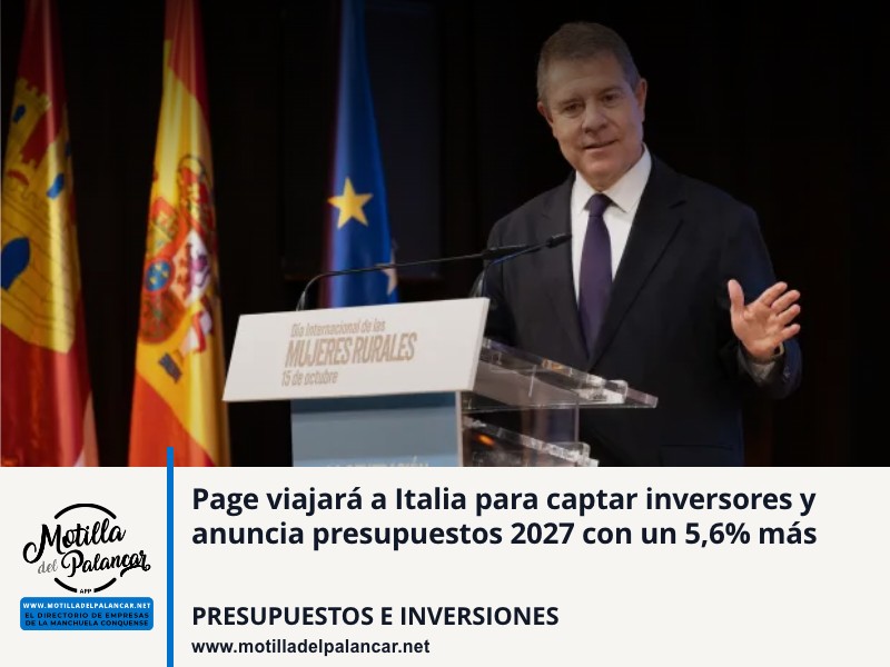 Page viajará a Italia para captar inversores y anuncia presupuestos con un 5,6% de subida - imagen 1