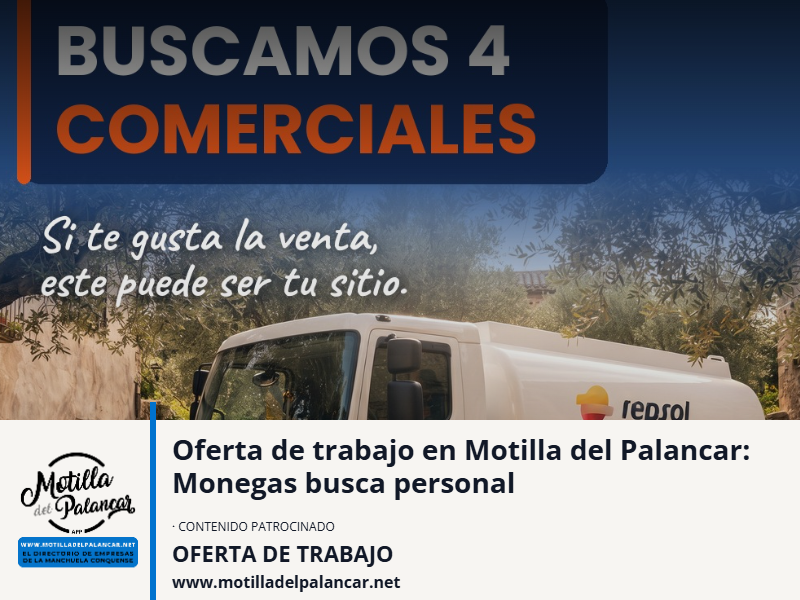 Oferta de trabajo en Motilla del Palancar: Monegas busca personal - imagen 1