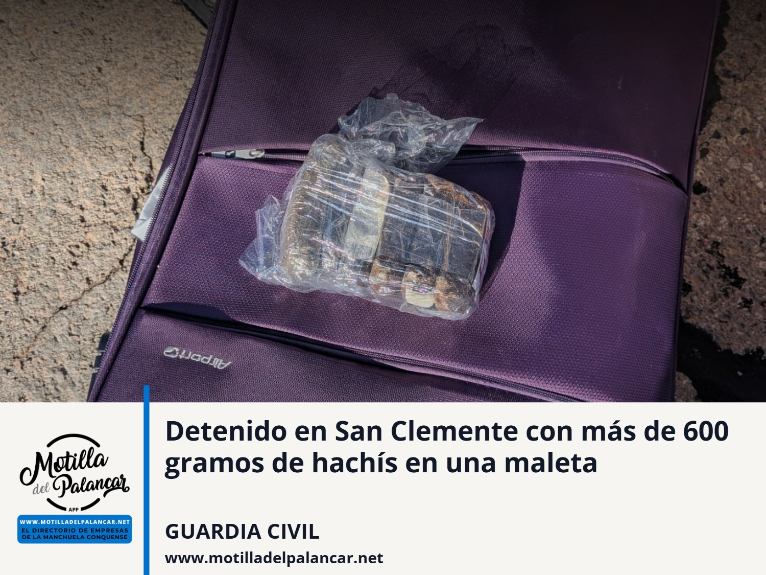Detenido en San Clemente con más de 600 gramos de hachís en una maleta - imagen 1