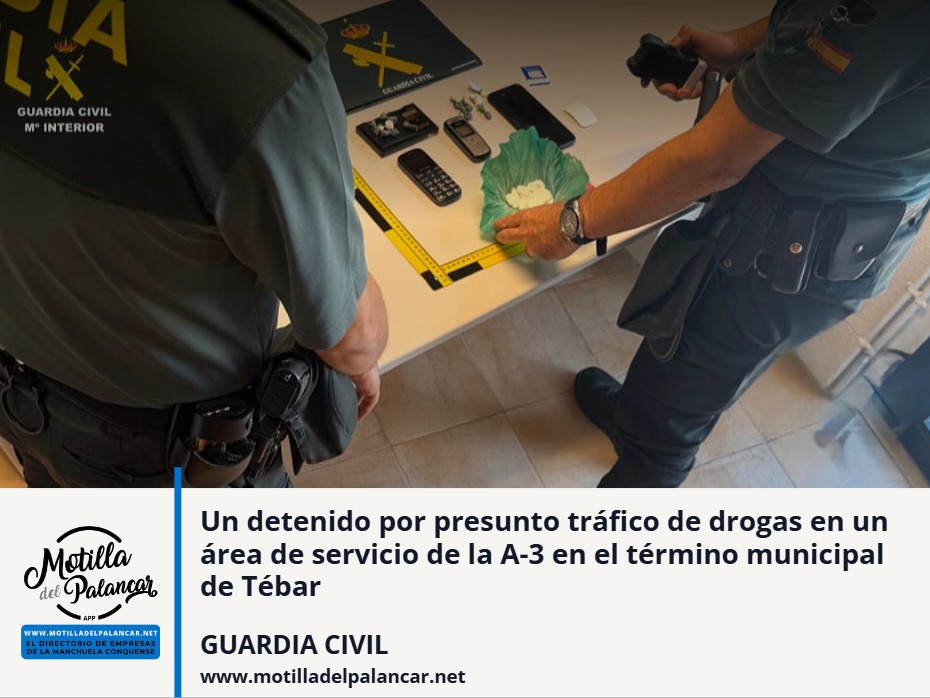 Un detenido por presunto tráfico de drogas en un área de servicio de la A-3 en el término municipal de Tébar - imagen 1