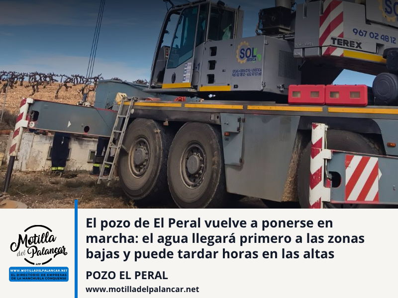 El pozo de El Peral vuelve a ponerse en marcha: el agua llegará primero a las zonas bajas y puede tardar horas en las altas - imagen 1